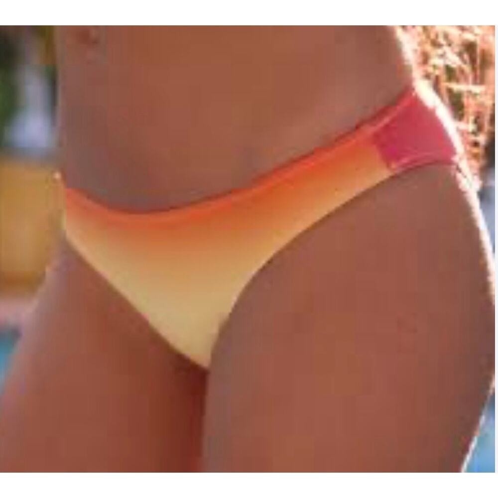 Aerie Full Coverage Bikini Bottom size M Sunset Orange Pink Yellow NWT